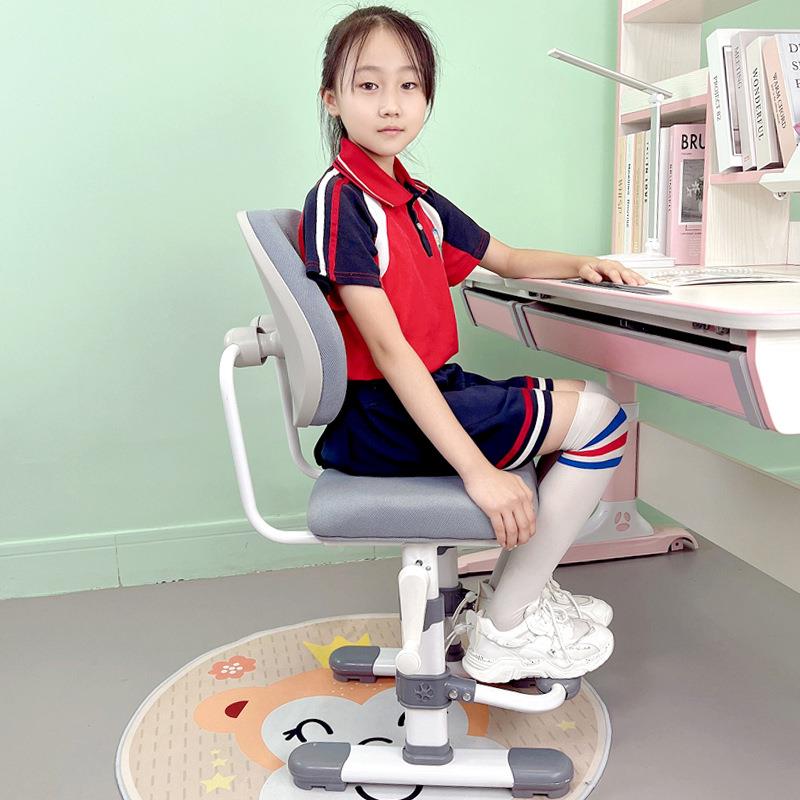 儿童椅学手摇升降习矫生正坐姿可升降调节双靠背凳小学家用桌椅书