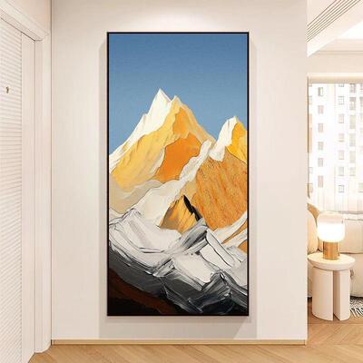 玄日照金山关画EDB现代约客厅走廊过道装饰画寓意好挂入户门壁简