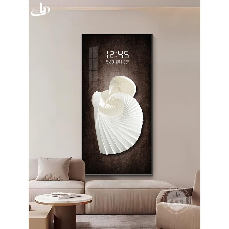 入户玄关轻装饰画电子钟屏表挂钟JFQ客厅廊尽头挂画奢走创意时钟