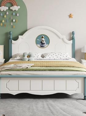 儿童床孩1.0米1男.5m实床双RIP木人公主床女孩卧室储式物初中生欧