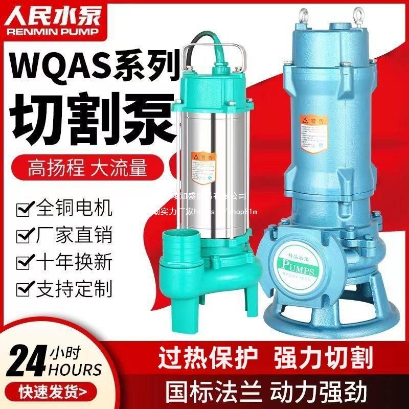 上海人民220V切割吸泥污水泵