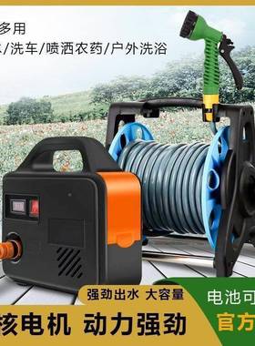 抽水充泵电式菜地浇水机林浇VQF菜大率便农携功用户外家用灌溉机