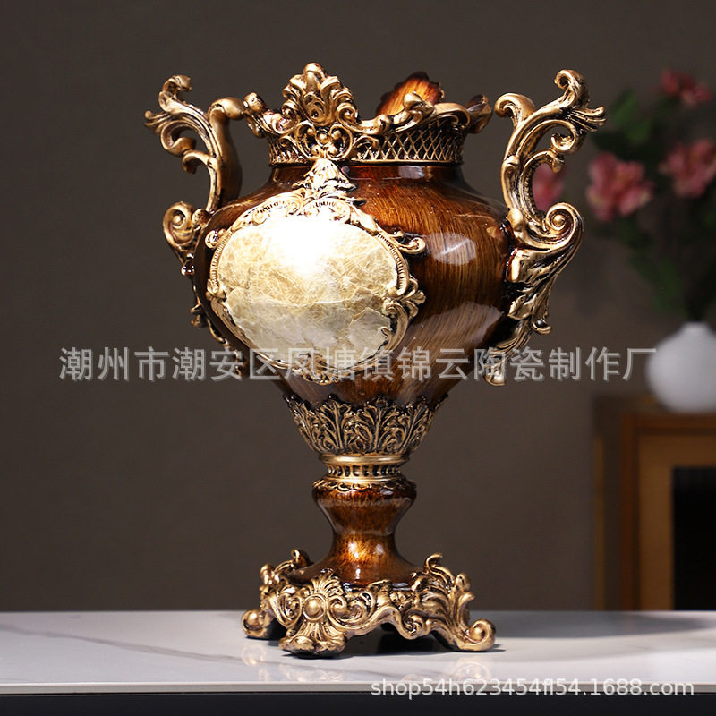 欧式复古贝壳花瓶水果盘套装