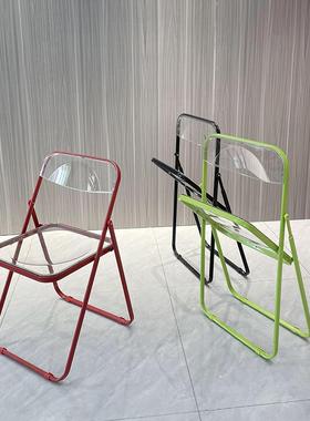 现在简照14212约透明拉杆椅餐力椅网红亚克塑水料晶椅设计师拍洽