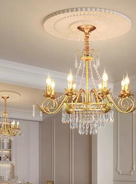 款美式客厅灯餐厅设新创意造型卧室书房金色师蜡烛计AZT复古水晶