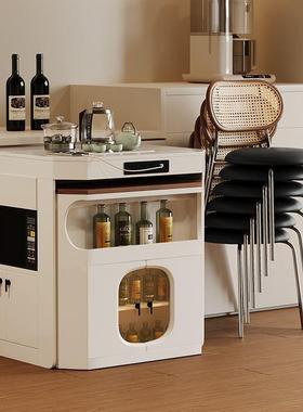 奶法式岛复古可伸缩折叠一44188体台餐桌家用小户型多功能古油风