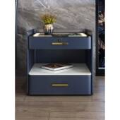 简约现代轻奢智能床头柜多功能整装 锁音响柜子 三色灯无线充电密码