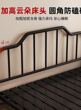 铁单现艺床双人床8白色代简约1.米MLR铁床出租房用床架经济型1米