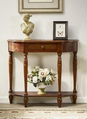 欧边式美式玄PNI关玄关台玄关柜长条景供桌靠墙桌桌端台走廊桌入