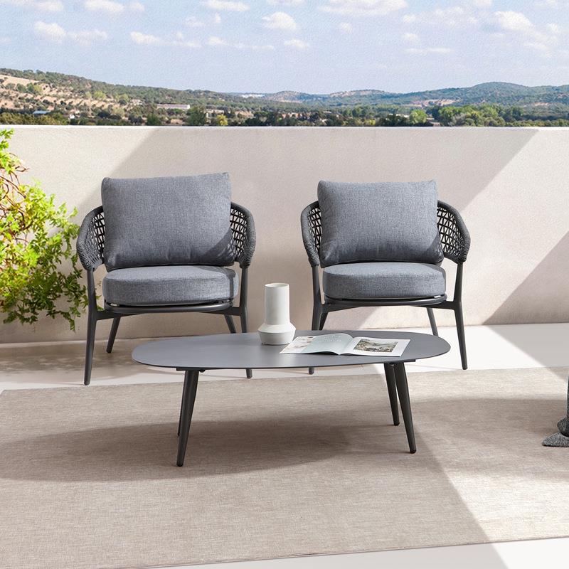 外沙发442沙庭院设计师大户型别户墅酒店台藤编阳简约直排发组合