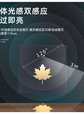 s树86踏型嵌入式l%ed人体感应智能地脚灯过道台阶叶步QYC灯楼梯
