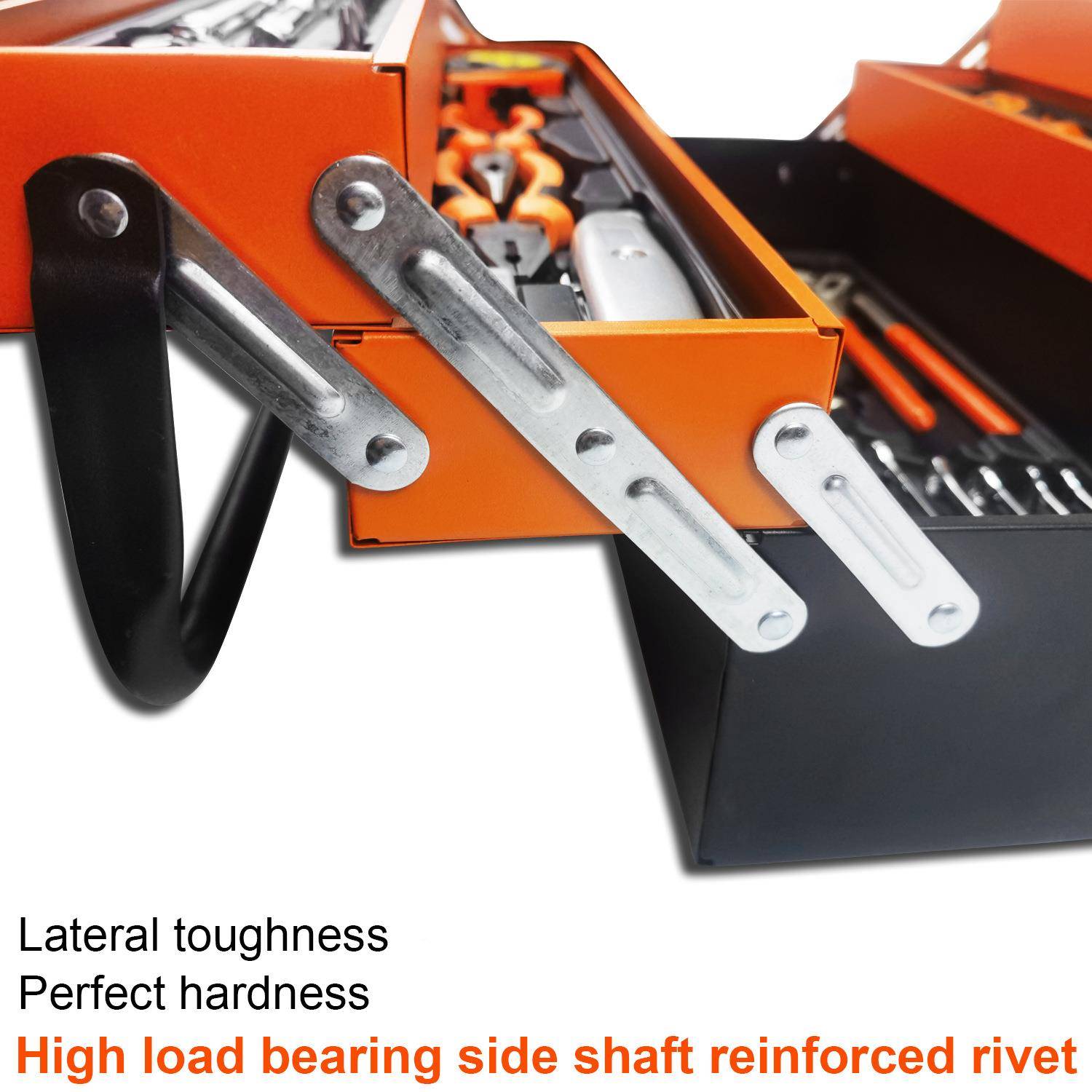 85pcs高手提28065工具箱、车载手提工、具收纳箱端层铁皮工具多箱