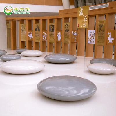 商场钢玻璃睡躺床石石头造型9206雕塑棋子水滴等候休息椅装饰美陈