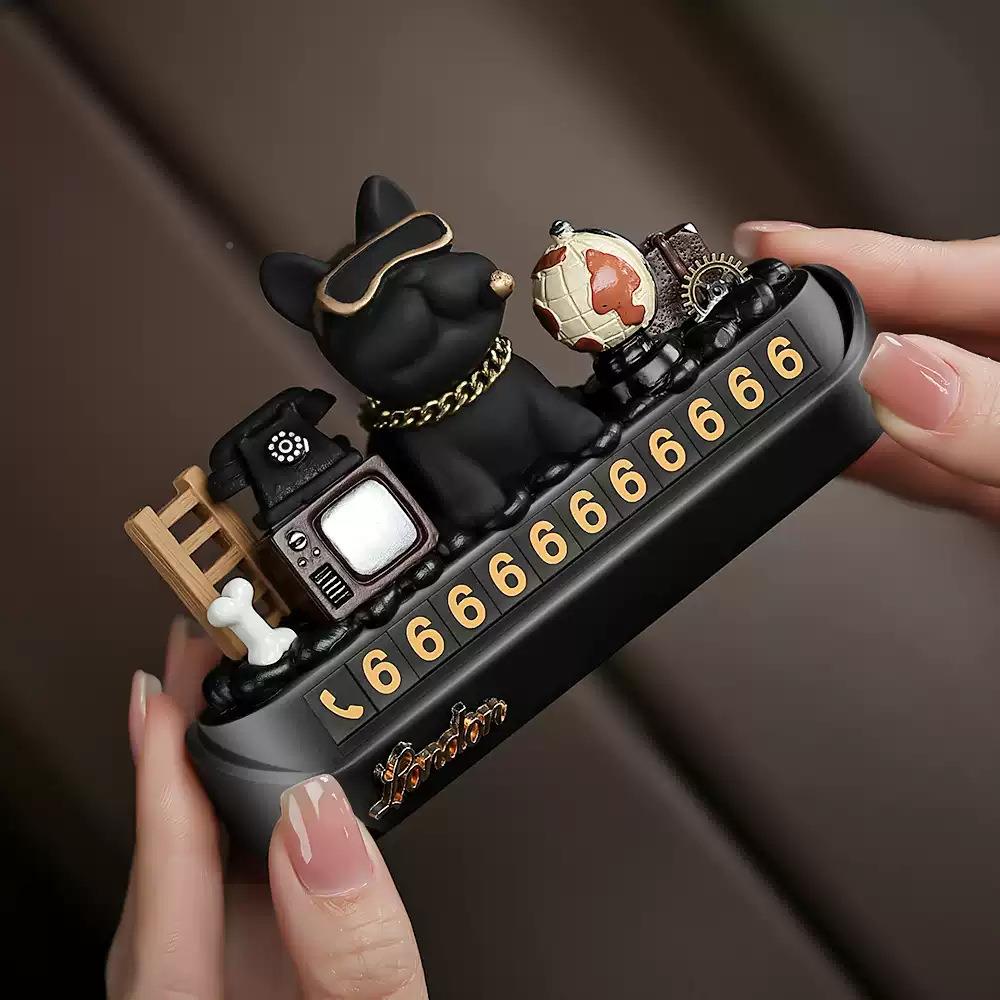 神豪法NSV斗车临汽时停车电号码牌话车内摆件创意车载挪车用牌实