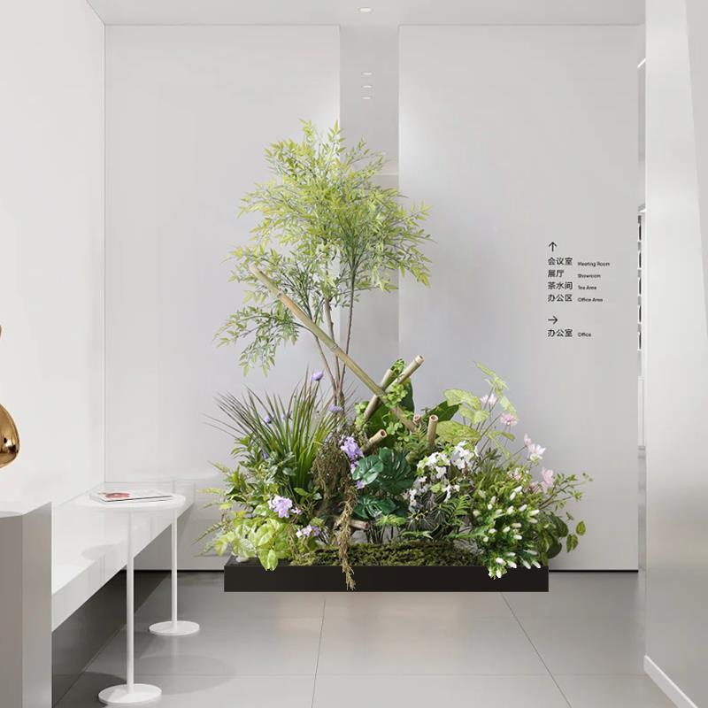 植物景观布竹子绿植园景套装内盆栽橱窗仿楼梯PHV生室态造置景绿