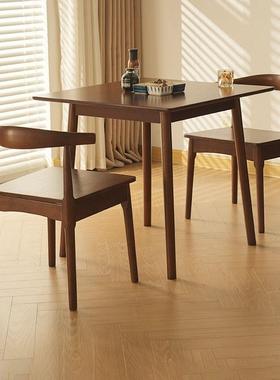 全实木小方桌桌家用简约小户型餐饭桌椅正GEJ方形胡桃吃木桌八子