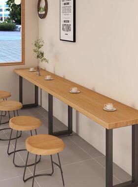 矮吧台桌工业风便利店小吃店子LLY墙酒吧长条桌靠窄餐桌椅合靠窗