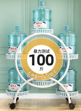 架子客厅落地式YPI阳台花架多层圆形带轮动艺移花摆放置物架花铁