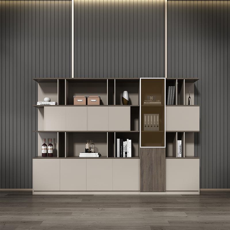 办公柜子室柜办公柜玻璃门文件柜背置物书柜组15w合景柜木质储物