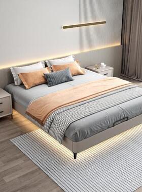 无LFE头床架排骨架床小户意型实木透气式简约现代轻奢矮子床主卧