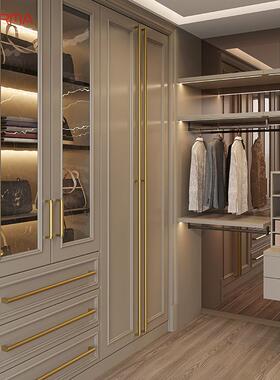 端高IKK柜衣柜抽屉拉手法式衣帽橱间衣柜橱柜酒柜锈不钢金色小拉