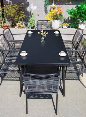 户外桌椅组合藤椅三件套外室子露台天EYI休闲阳椅小茶几铁艺庭院