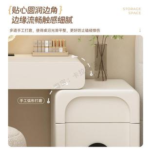 小户型烤漆ZFJ实木妆台卧室60c梳奶油m风斗柜现代简约黑白纳化收