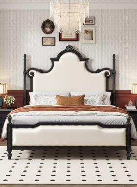 式复古床CNH1.8m实双人法床现代简约美式轻奢卧主床黑色婚床公主