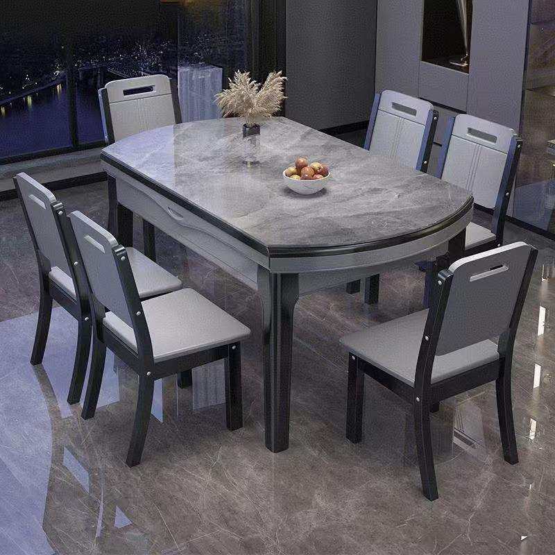 意式轻奢亮光岩板餐桌家用现代简约小户型实木餐桌椅伸缩折叠圆桌,电子元器件市场,其它元器件,淘宝优惠券,粉丝福利购,淘宝优惠卷