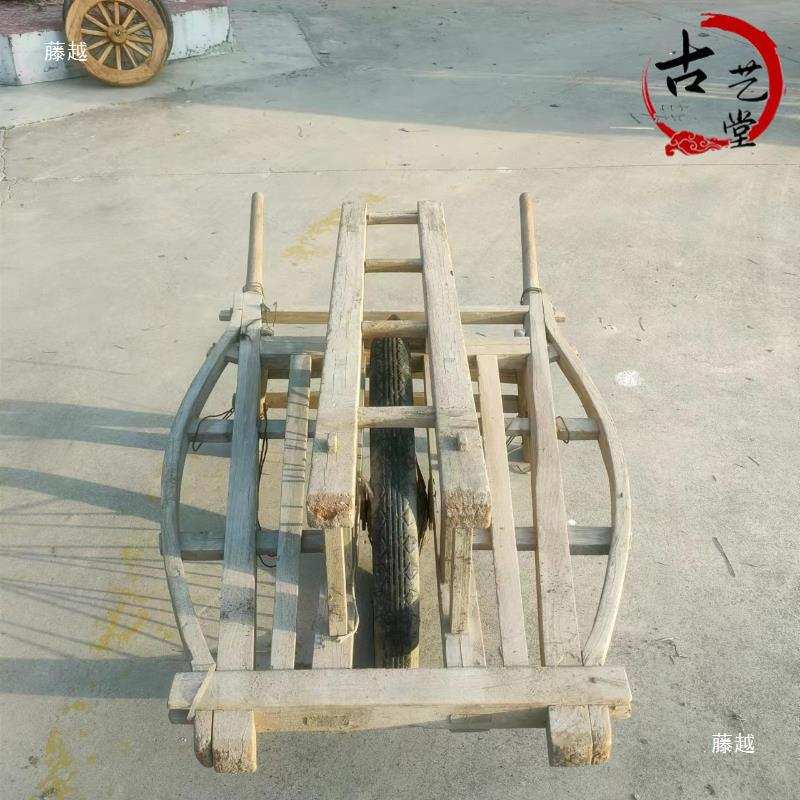 老式手推车老物件民俗老式独轮车农家院民间收藏怀旧装饰摆件