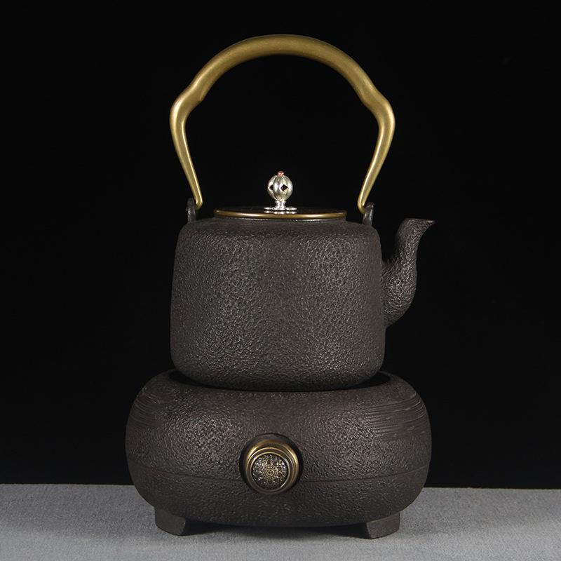 日式素雅纯手工无涂层煮水铸铁壶代电陶炉煮茶器养生茶具套装
