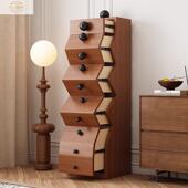 全实木不规客则斗柜子实木大小珠设计感物储柜个LRW性厅置五物斗