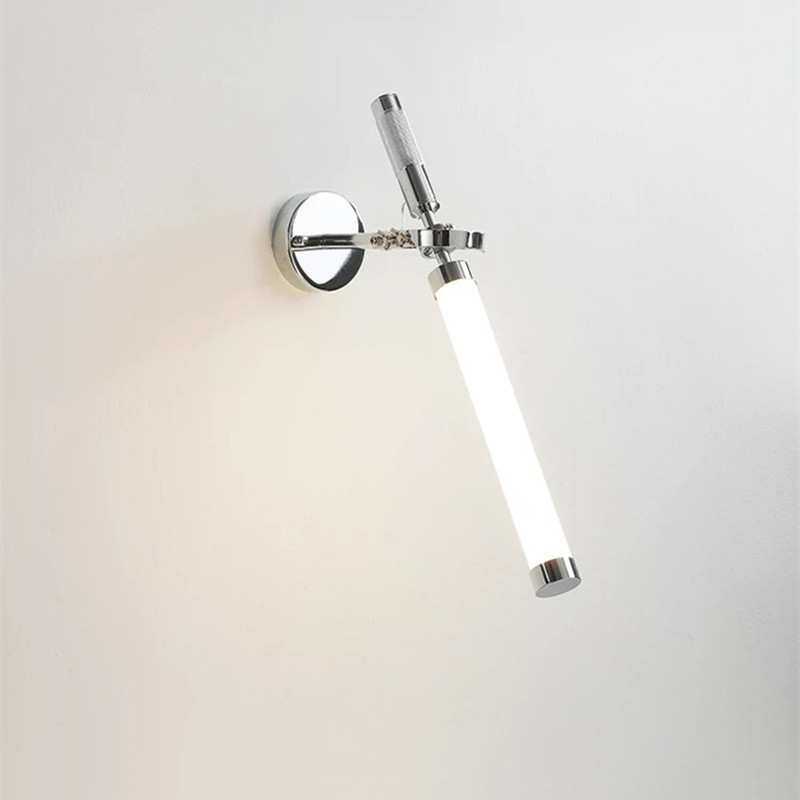 简约长条玻璃壁灯中古风床头复古工业墙壁灯客厅卧室玄关银色壁灯