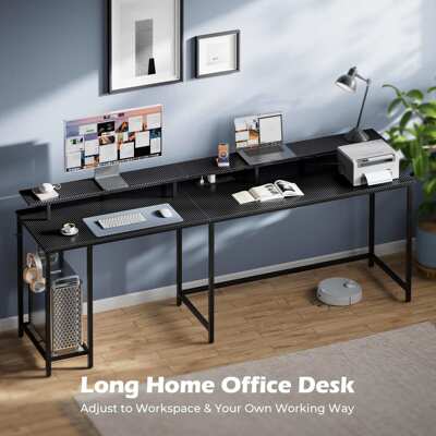 外贸出口双人电竞桌家用台式电脑桌子套装卧室靠墙学生书桌简约转