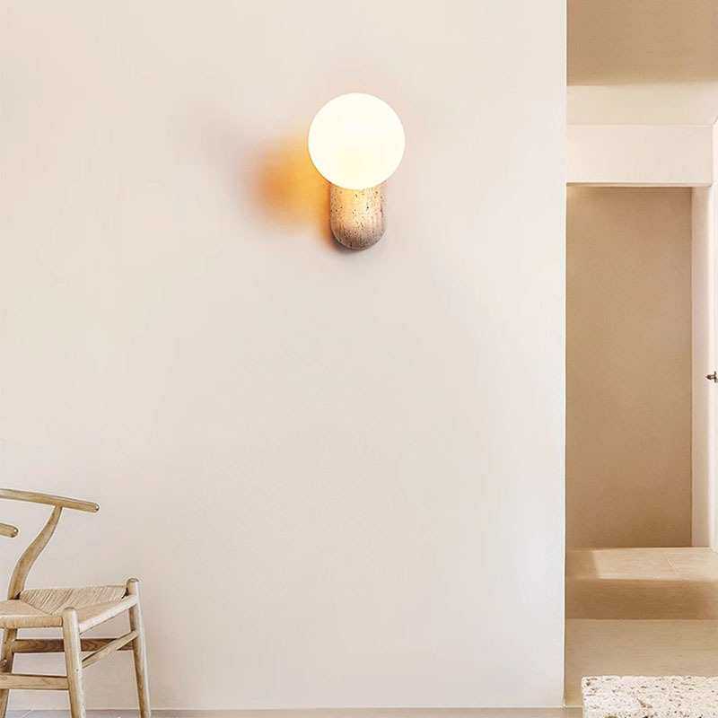 奶油风卧室床头壁灯北欧简约楼梯卫生间日式设计感复古墙壁过道灯