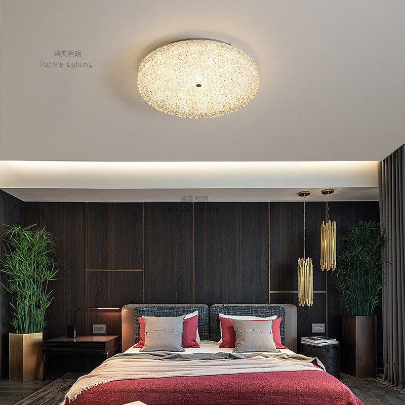 轻奢水晶卧室吸顶灯 设计师风格后现代简约玄关过道走廊阳台