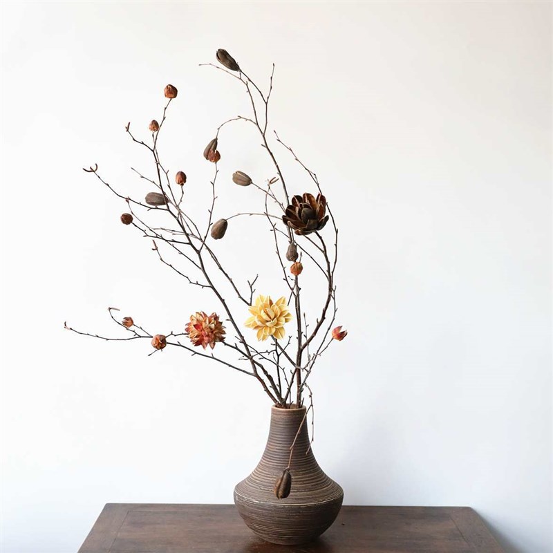 陶瓷花瓶天然枯树枝干花干枝插花造型干支新中式简约花艺装饰