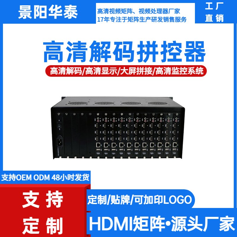 高清解码器 4k视频解码器4路8进12出安防监控网络数字高清矩阵