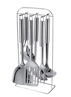 德铂伊托堡厨房烹饪工具7件套装不锈钢炒菜锅铲漏勺汤勺加厚饭勺