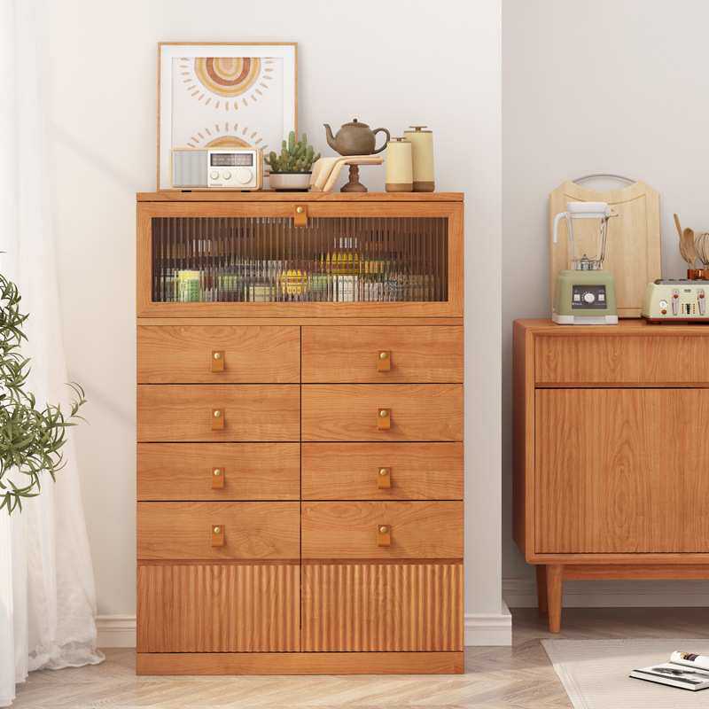 全实木轻奢斗柜卧室樱桃木收纳储物柜十斗柜现代简约客厅置物边柜