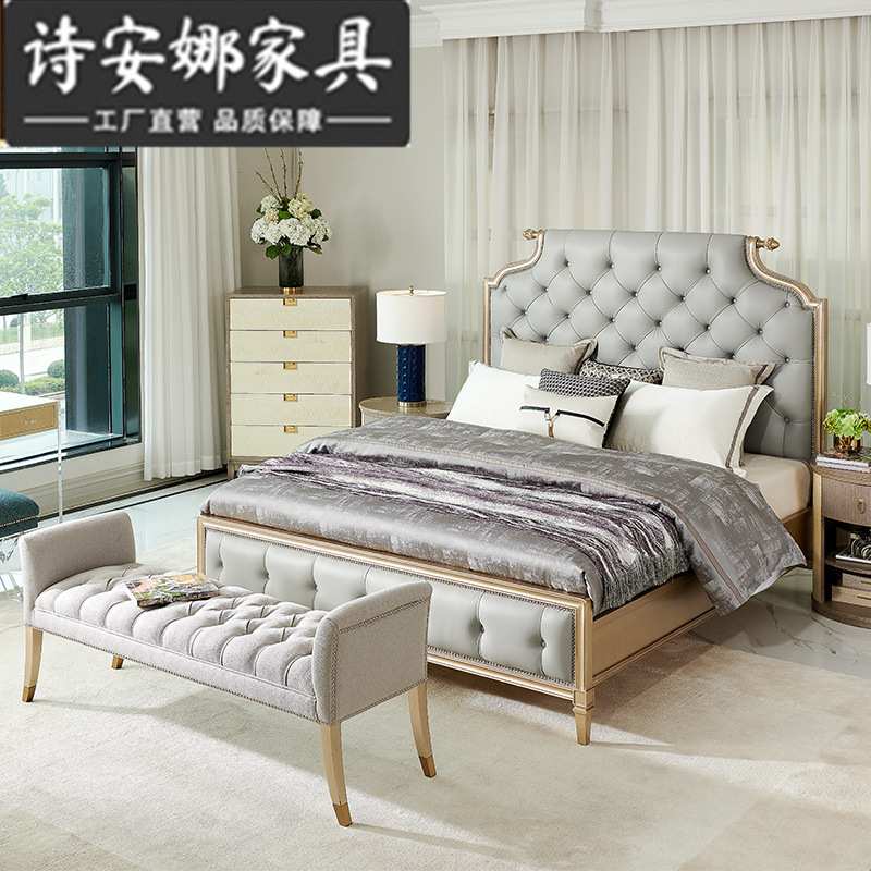 美式轻奢床尾凳时尚现代风简约欧式布艺床前凳沙发椅