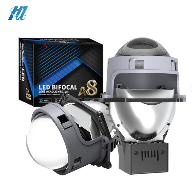 适用汽车LED双光透镜大灯 智能温控大功率汽车灯远近一体大灯通用