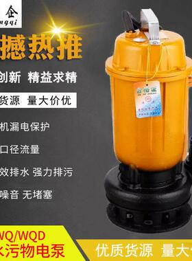 WQD家用抽水潜水排污泵污水提升泵750w小型潜水电泵QDX潜水泵丁制