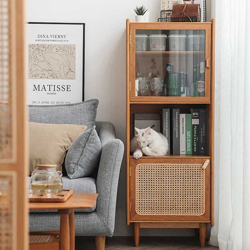 北欧实木餐边柜小立柜茶水柜收纳储物柜高柜酒柜客厅电视边柜斗柜