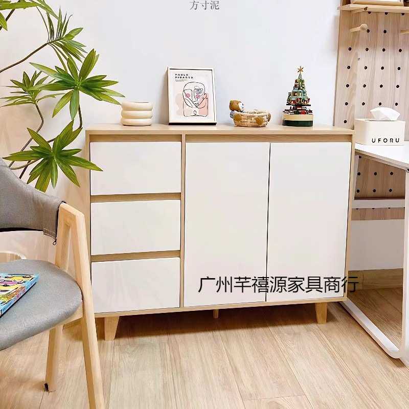原木风餐边柜一体靠墙小柜子储物柜家用斗柜客厅收纳置物柜茶水柜