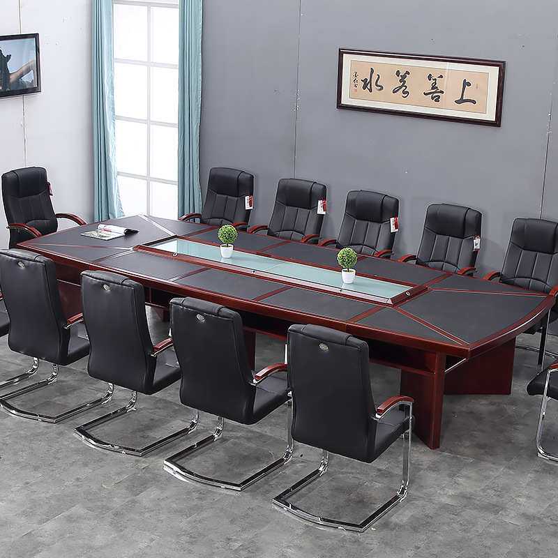 厂家 会议桌长桌条形会议台忒实木皮桌子现代简约办公桌商用