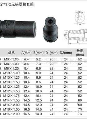 GENIUS天赋工具气动双头螺栓无头螺栓套筒306100-416200