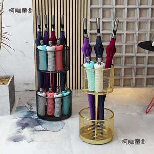 圆形双层雨伞架家用入户门口雨伞桶商用折伞短伞收纳架长伞麦太保