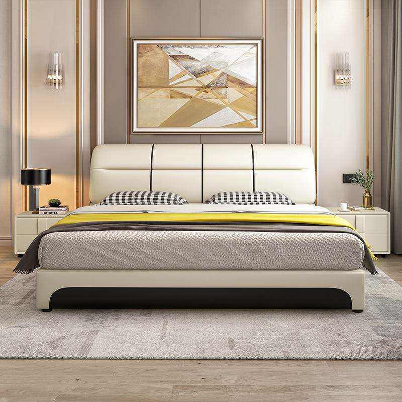 厂家 简约现代皮床科技布床1.8米主卧床1.5m榻榻米双人床婚床
