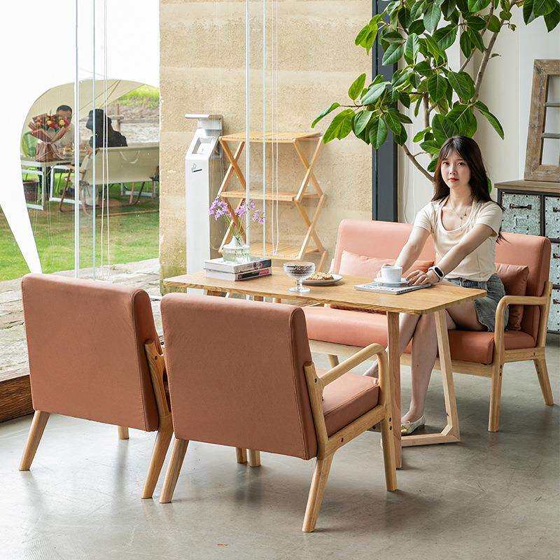 科技布餐厅清吧酒吧奶茶店桌椅组合咖啡厅卡座沙发椅餐饮家具商用